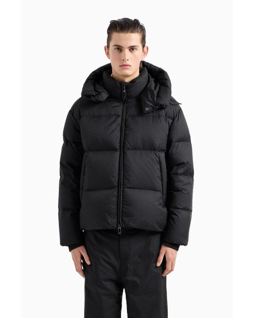 Emporio Armani Branded Down Jacket in Black for Men Lyst UK