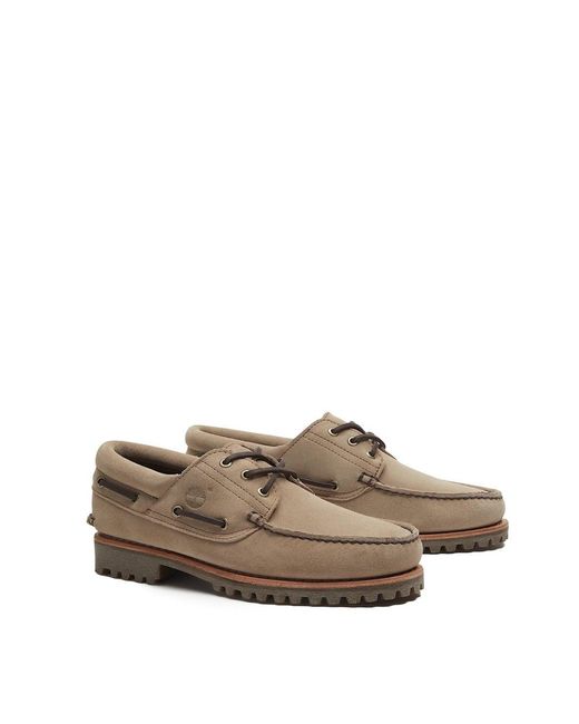 Timberland Brown Authentic 3-eye Lug Boat Shoe for men