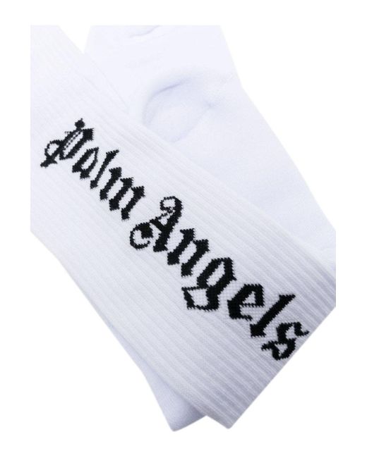 Palm Angels White Classic Logo Socks