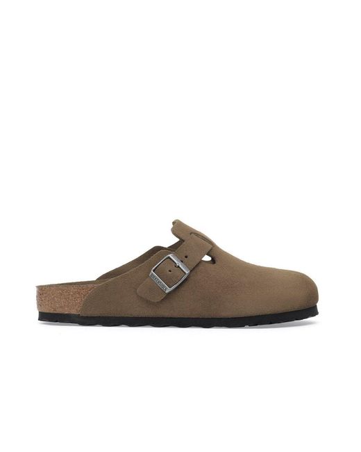 Birkenstock Brown Boston Soft Footbed Suede Leather for men