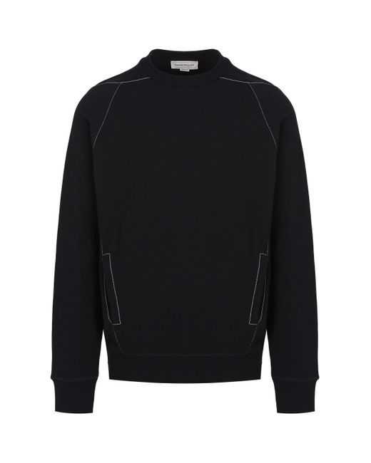 Alexander McQueen Black Organic Loopback Sweatshirt for men
