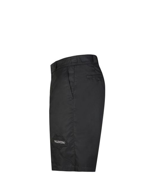 Valentino Gray Tab Logo Shorts for men