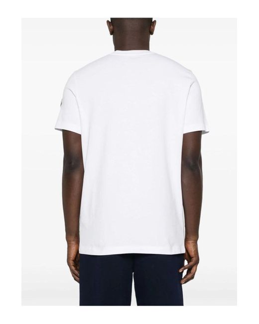 Moncler White Box Logo Cotton T Shirt for men