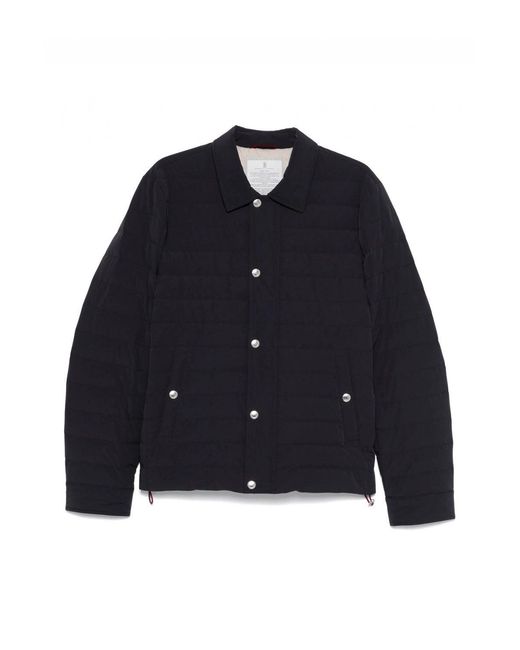 Brunello Cucinelli Blue Padded Overshirt for men