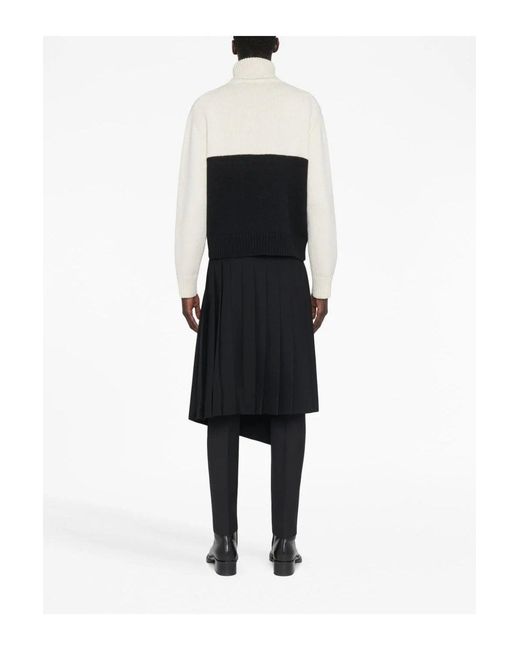 McQueen Black Graphic Orchid Roll Neck Ivory for men