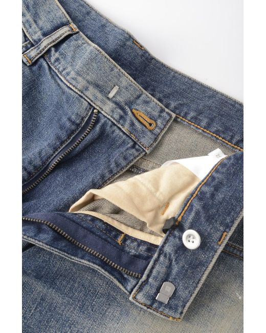 Givenchy Blue Distressed Zip Pocket Jeans for men