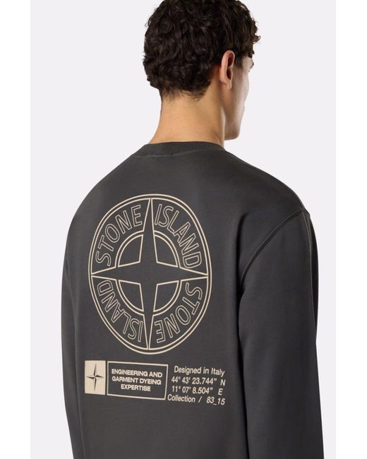 Stone Island Gray S0195 Branded Sweatshirt for men