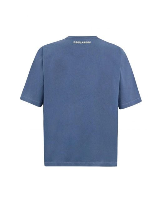 DSquared² Blue Loose Fit Bad Boys Tee for men