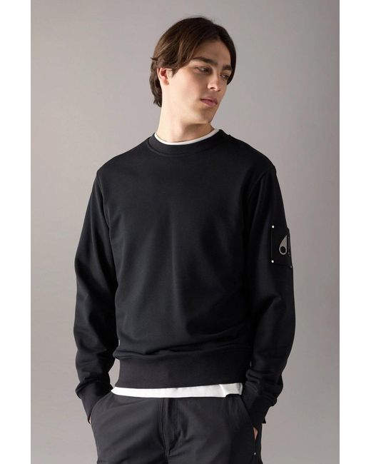 Moose Knuckles Black Hartsfield Crew Sweatshirt for men