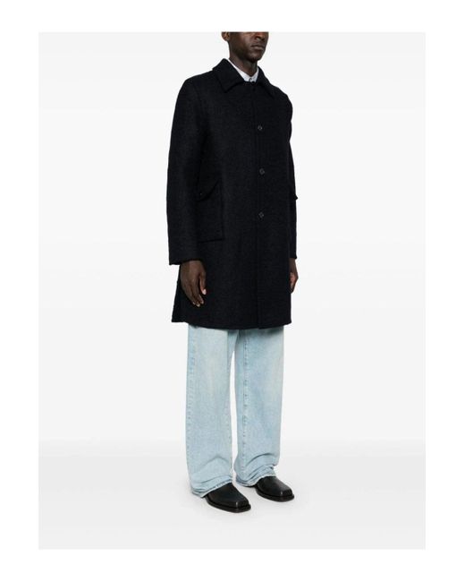 Givenchy Black Virgin Wool Long Coat for men