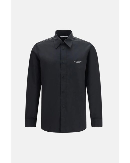 Givenchy Blue Stamp Cotton Shirt for men
