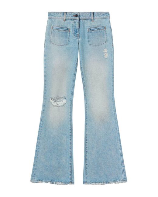Palm Angels Womens Lw Denim Bootcut Jeans Blue