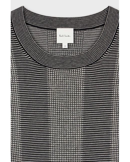 Paul Smith Gray Knitted Stripe T Shirt for men
