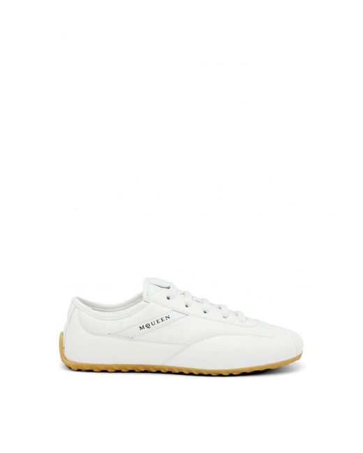 McQueen White Boxe Leather Sneakers for men