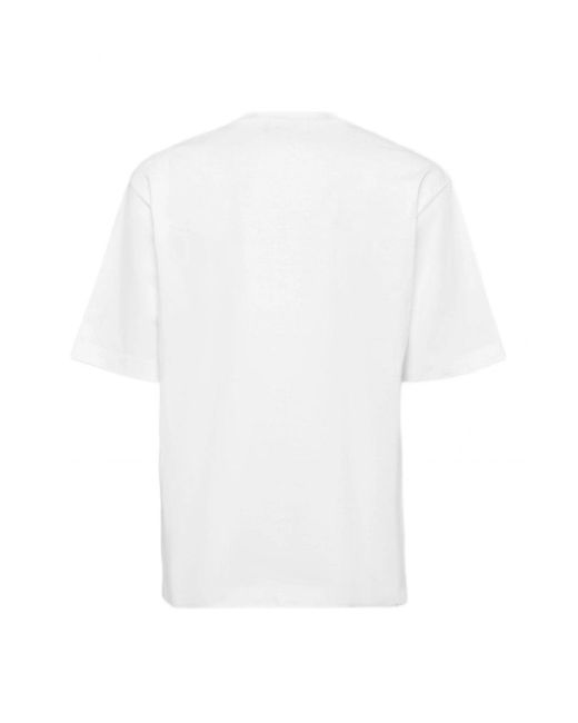 DSquared² White College Logo Loose Fit T Shirt for men