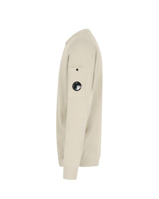 C P Company Natural Cotton Crepe Sweater for men