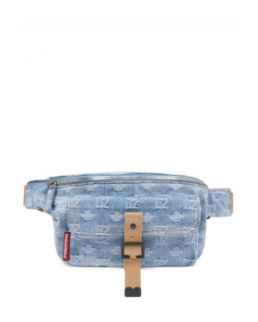 DSquared² Blue D2 Monogram Belt Bag for men