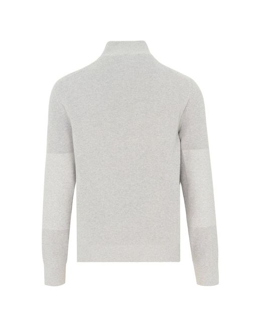 Belstaff White Commander 1/4 Zip Sweater for men