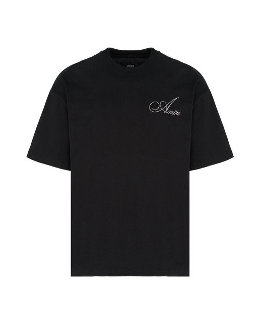 Amiri Black Cryst Script Logo Lj Skate Tee for men
