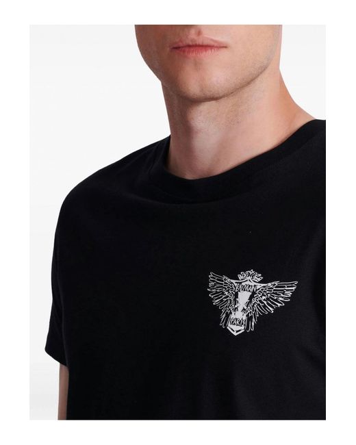 Balmain Black Slim Wings Print T Shirt for men
