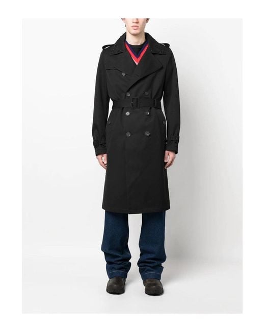 Valentino Black Untitled Stud Trench for men