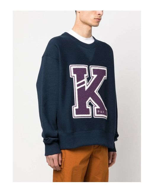 KENZO Blue College Exagerated Sweat for men
