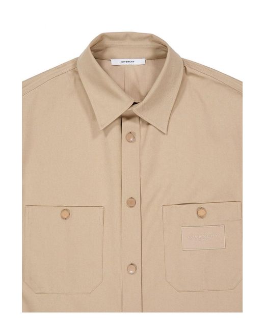 Givenchy Natural Branded Cotton Ss Shirt for men