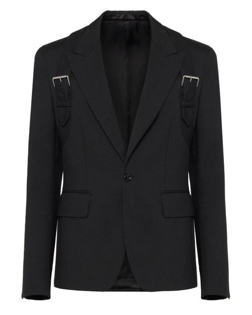 Alexander McQueen Black Wool Gabardine Harness Jacket for men