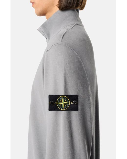 Stone Island Gray Quarter Zip 6100068 Sweatshirt for men
