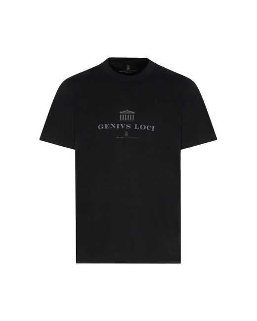 Brunello Cucinelli Black T-Shirts for men