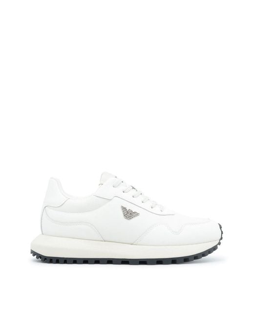 Emporio Armani White Branded Sneakers for men
