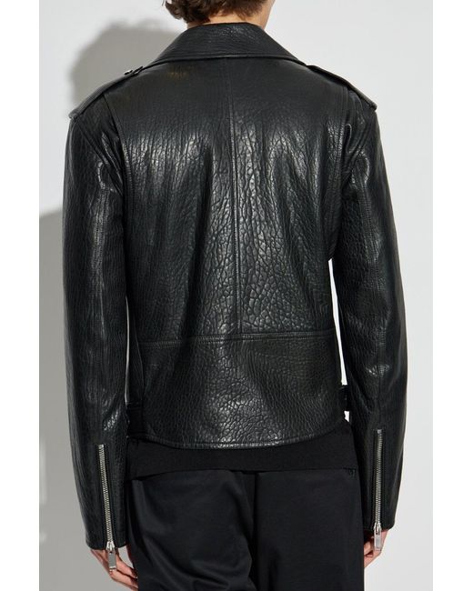 McQueen Black Leather Jacket for men