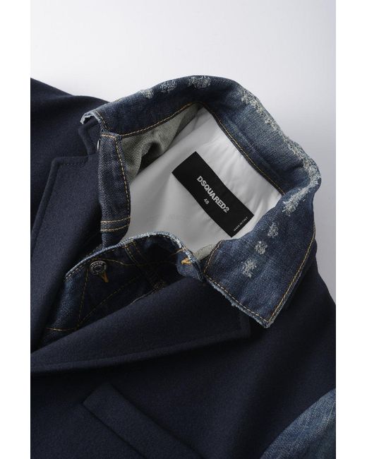 DSquared² Blue Hybrid Coat for men