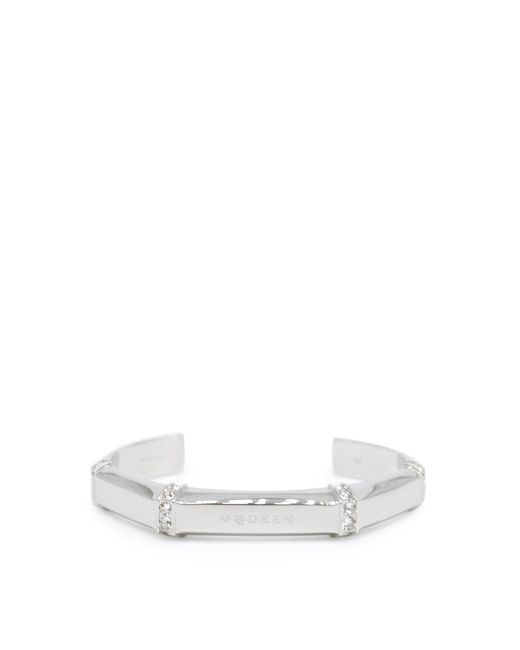 McQueen White Dapper Cuff Bracelet for men