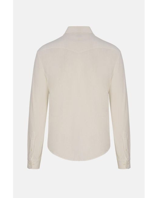 Brunello Cucinelli White Western Cotton Shirt for men