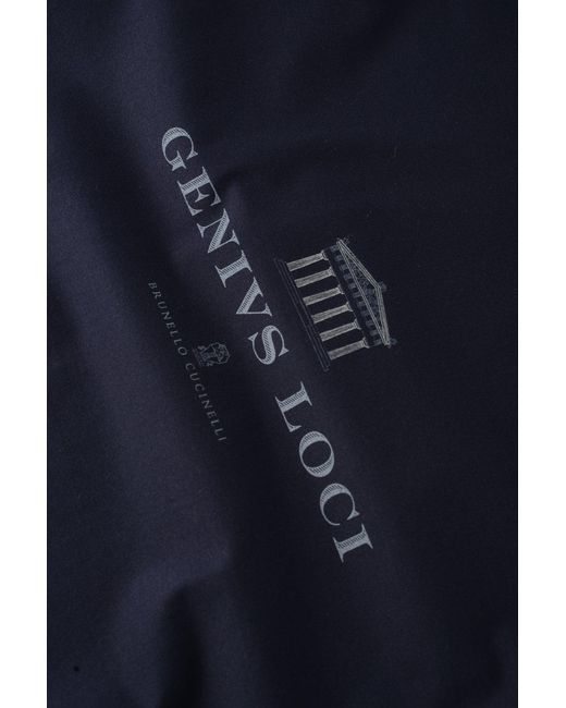 Brunello Cucinelli Blue Genivs Loci T Shirt for men