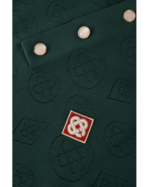 Casablanca Green Pointelle Ls Polo Shirt for men
