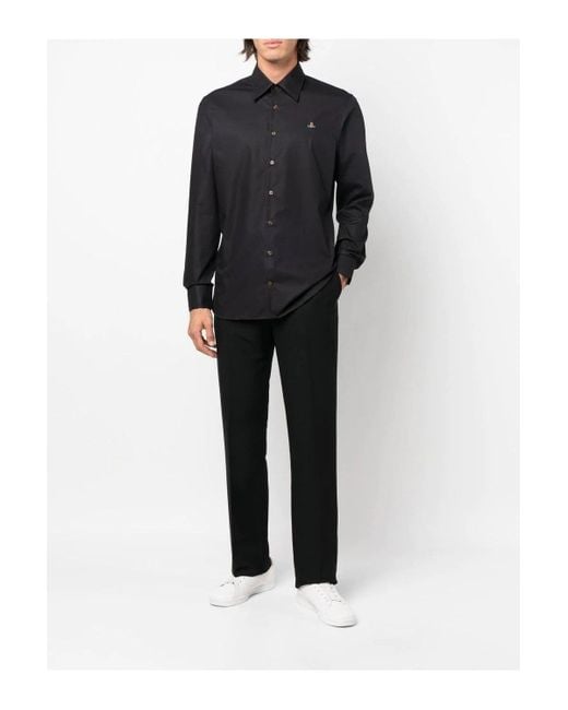 Vivienne Westwood Black Classic Ghost Shirt With Orb for men