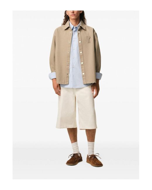 AMI Natural Knitted Adc Overshirt for men