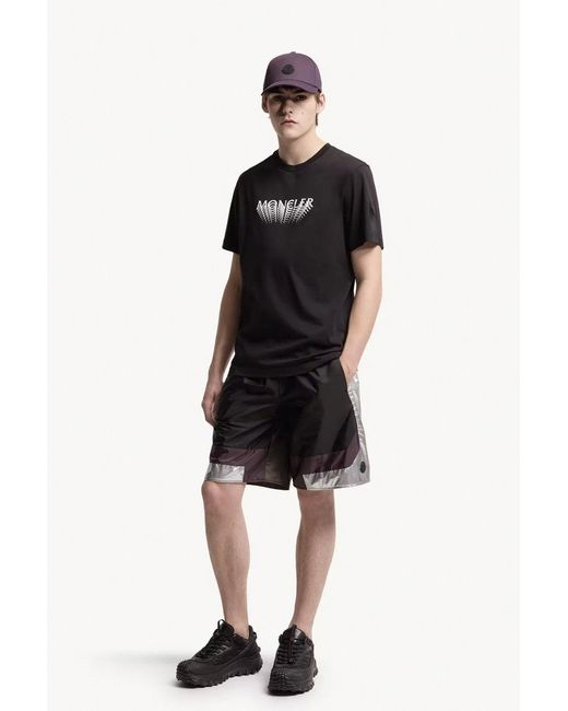 Moncler Black Text Logo T Shirt for men