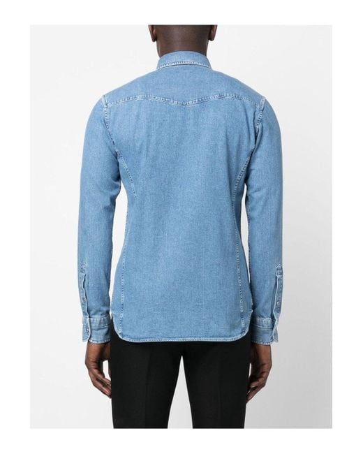 Tom Ford Blue Denim Western Shirt for men