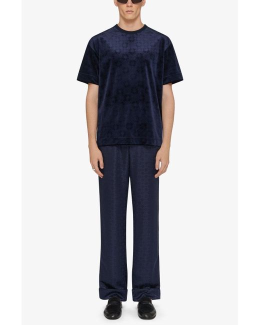 Givenchy Blue Velvet Regular Fit T Shirt for men