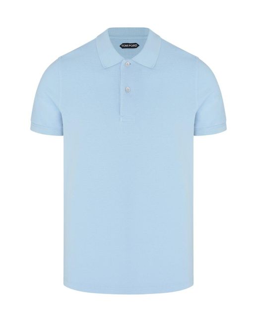 Tom Ford Blue Tennis Piquet Polo Shirt for men