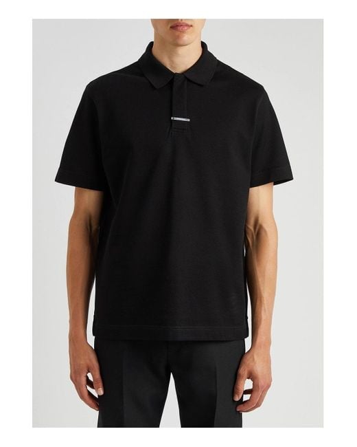 Givenchy Black Classic Fit Plaque Polo for men