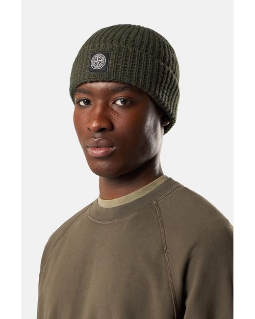 Stone Island Green Patch Logo N100012 Hat for men