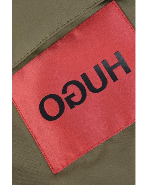 HUGO Green Logo Printed Funnel Neck Jacket for men