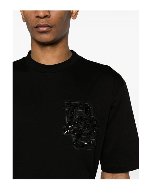 DSquared² Black Loose Fit Cotton T Shirt for men