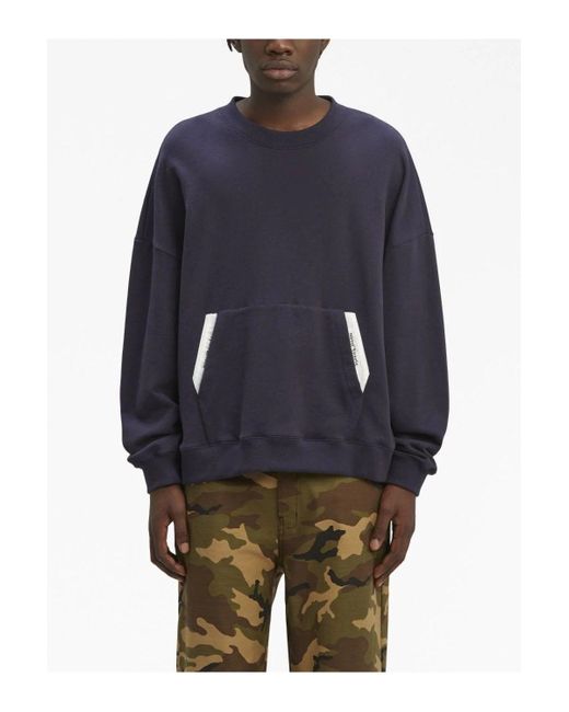 Palm Angels Blue Sartorial Tape Pocket Crew for men