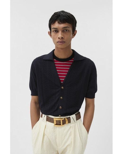 Versace Black Knit Sweater Greca Lace Stitch for men