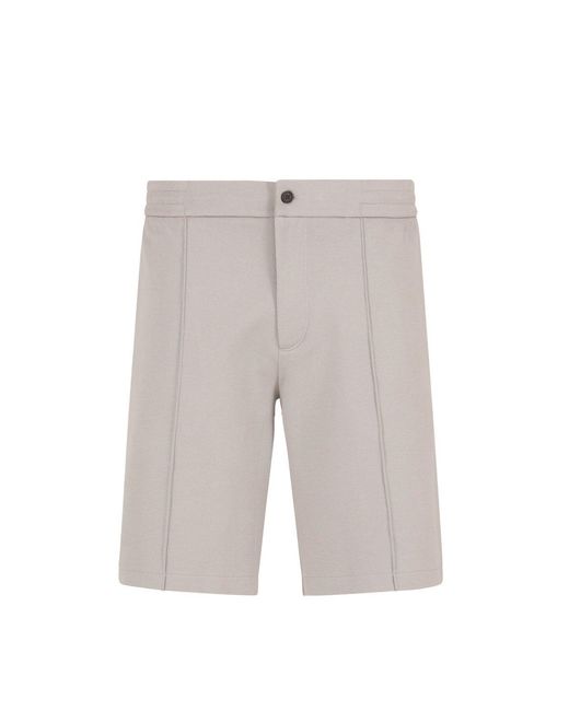 Emporio Armani White Jersey Shorts for men